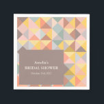 Guardanapo De Papel Neutros Rústicos de Outono Personalizados Chá de N<br><div class="desc">Adicione um toque de elegância geométrica ao seu chá de noiva com esses guardanapos personalizados. Com um padrão de triângulos pastel em tons suaves, esses guardanapos trazem um clima moderno e aconchegante para qualquer celebração. Perfeitos para melhorar a decoração do seu evento, eles são personalizados com o nome da noiva...</div>