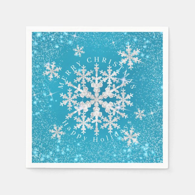 Guardanapo De Papel Neve Flakes Aqua White (Frente)