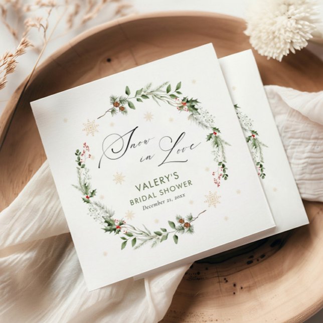 Guardanapo De Papel Neve no Amor Chá de panela de inverno (Criador carregado)