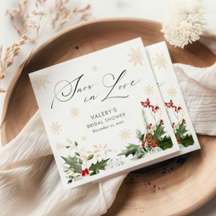 Guardanapo De Papel Neve no Amor Chá de panela de inverno