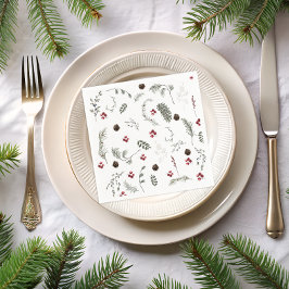 Guardanapo De Papel Neve no Amor Chá de panela Floral de inverno