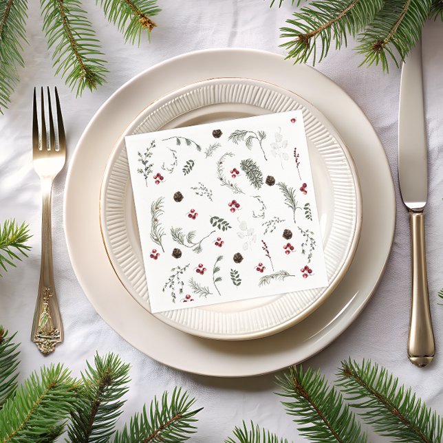 Guardanapo De Papel Neve no Amor Chá de panela Floral de inverno (Criador carregado)