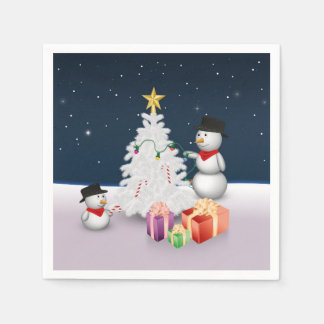 Guardanapo De Papel Neves Bonitos com Árvore de Natal