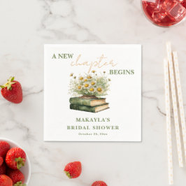 Guardanapo De Papel New Chapter Boho Book Floral Bridal Shower