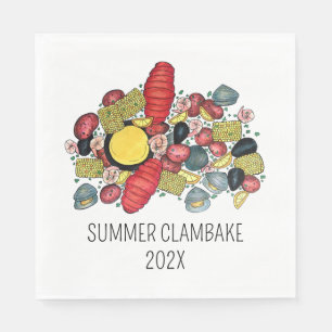 Guardanapo De Papel New England Clambake Lobstake Boil Block Party