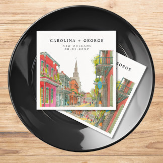 Guardanapo De Papel New Orleans Nola Louisiana - Casamento por Aquarel