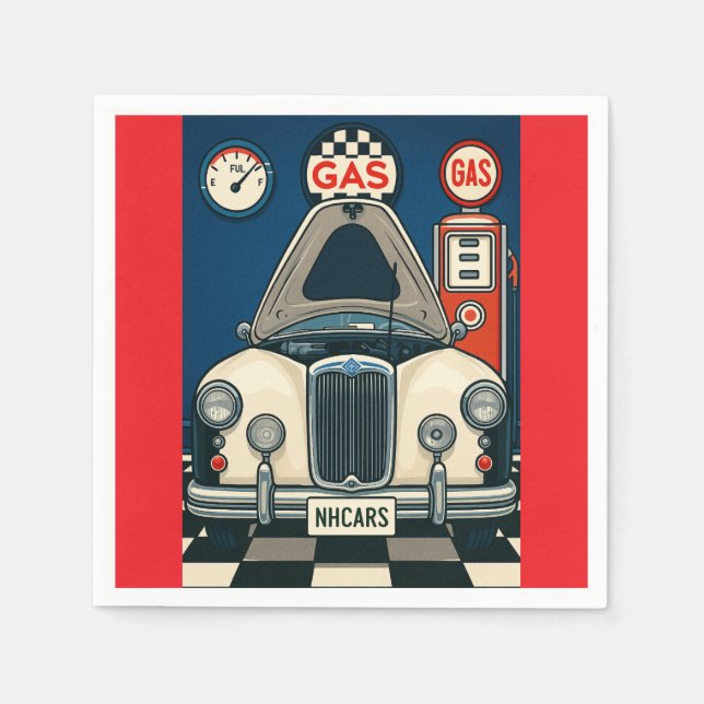 Guardanapo De Papel NH - Ilustração de Carro Antiquado Napkins (Frente)