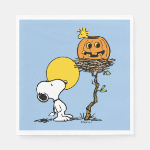 Guardanapo De Papel Ninho de Snoopy & Woodstock com Jack O' Lanterna