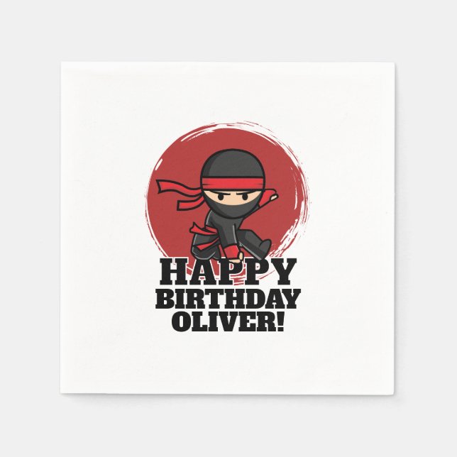 Guardanapo De Papel Ninja Birthday Party (Frente)
