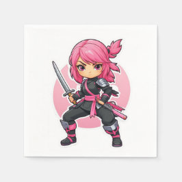 Guardanapo De Papel Ninja Girl Rosa