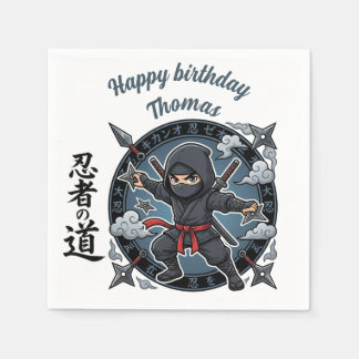 Guardanapo De Papel Ninja Shinobi Assassin Anime Chibi Gamer Birthday 