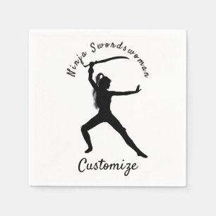 Guardanapo De Papel Ninja Swordswoman Silhouette Thunder_Cove