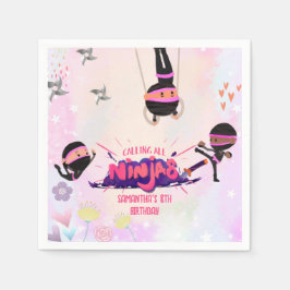 Guardanapo De Papel Ninja Warrior Girls Pink