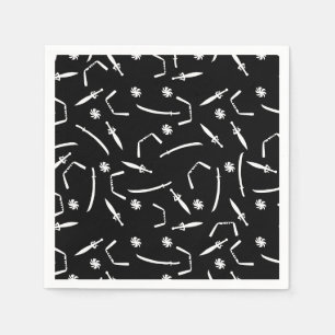 Guardanapo De Papel Ninja Warrior Party Black and White