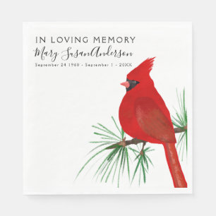 Guardanapo De Papel No Loving Memory Cardinal Funeral Memorial Acordar