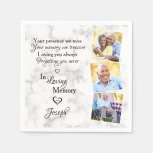 Guardanapo De Papel No Loving Memory Custom 3 Photo Memorial Funeral