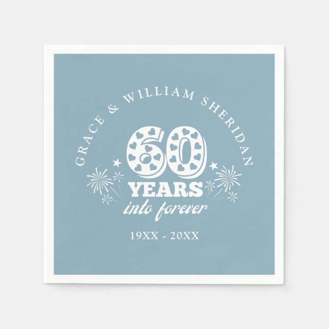 Guardanapo De Papel No Para Sempre 60º Aniversário de Casamento (Frente)