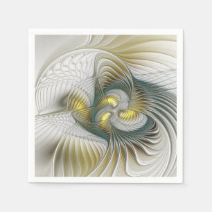 Guardanapo De Papel Nobre Ouro Teal Abstrato Fantasy Arte Fractal