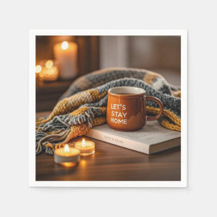 Guardanapo De Papel Noite aconchegante e quente iluminada por velas