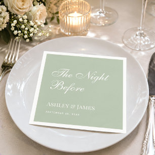 Guardanapo De Papel Noite Anterior ao Casamento Verde Oliva Simples Ja