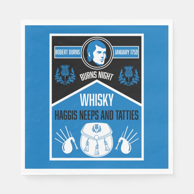 Guardanapo De Papel Noite de Burns Escocês (Frente)