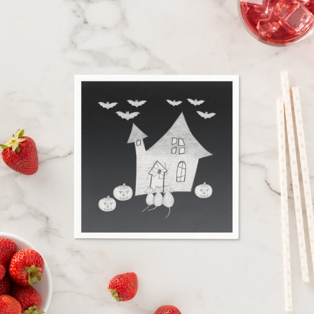 Guardanapo De Papel Noite de Dia das Bruxas com Casa Assombrada, Morce (Insitu)