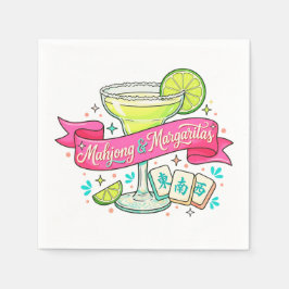 Guardanapo De Papel Noite de Jogo de Mahjong e Margaritas Coquetel
