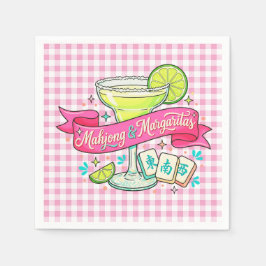 Guardanapo De Papel Noite de Jogo de Mahjong e Margaritas Coquetel