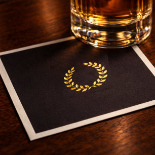 Guardanapo De Papel Noite de Pôquer Preto e Dourado Decoração Elegan