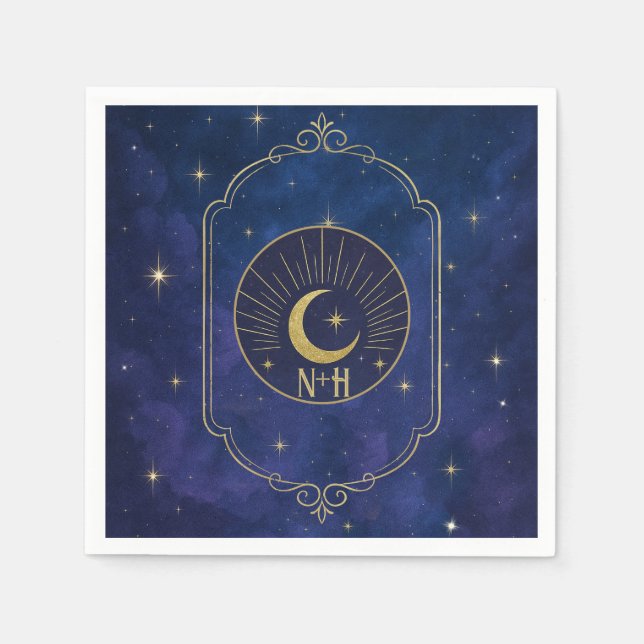 Guardanapo De Papel Noite Entre as Estrelas Céu Celestial Casamento  (Frente)