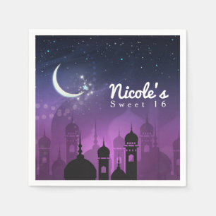 Guardanapo De Papel Noites Árabes Marroquinas Luar Roxo