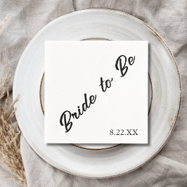 Guardanapo De Papel Noiva a Ser Data Personalizada Casamento Moderno