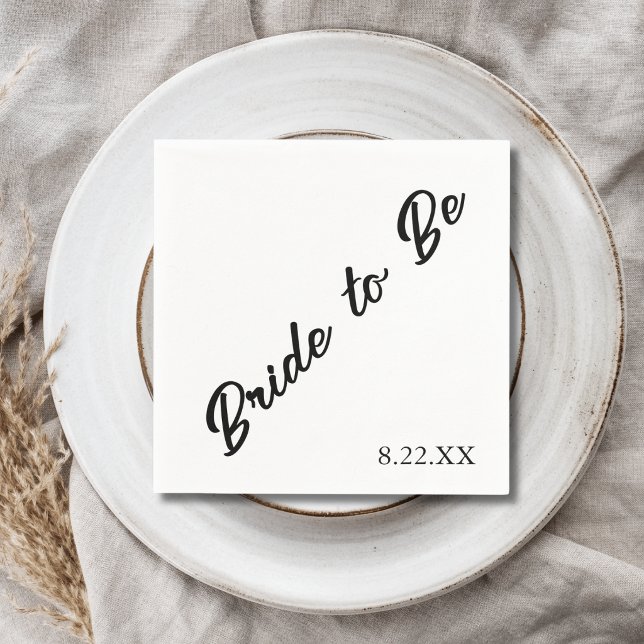 Guardanapo De Papel Noiva a Ser Data Personalizada Casamento Moderno (Criador carregado)