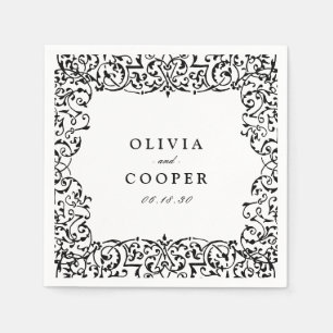 Guardanapo De Papel Noiva Antiga Clássica Monograma Casamento