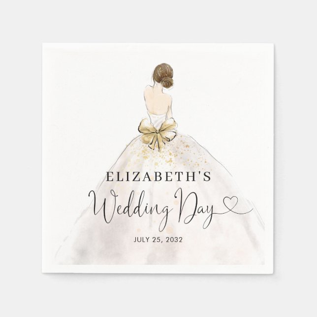 Guardanapo De Papel Noiva Brunette Vress Floral Bridal Day (Frente)