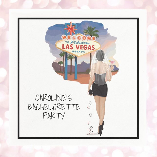 Guardanapo De Papel Noiva de Cabelo Preto de Las Vegas Bachelorette  (Criador carregado)