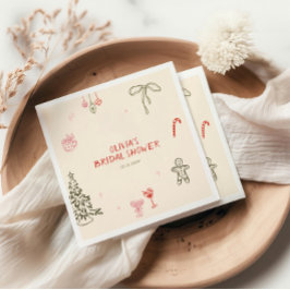 Guardanapo De Papel Noiva de Natal Desenhada à Mão