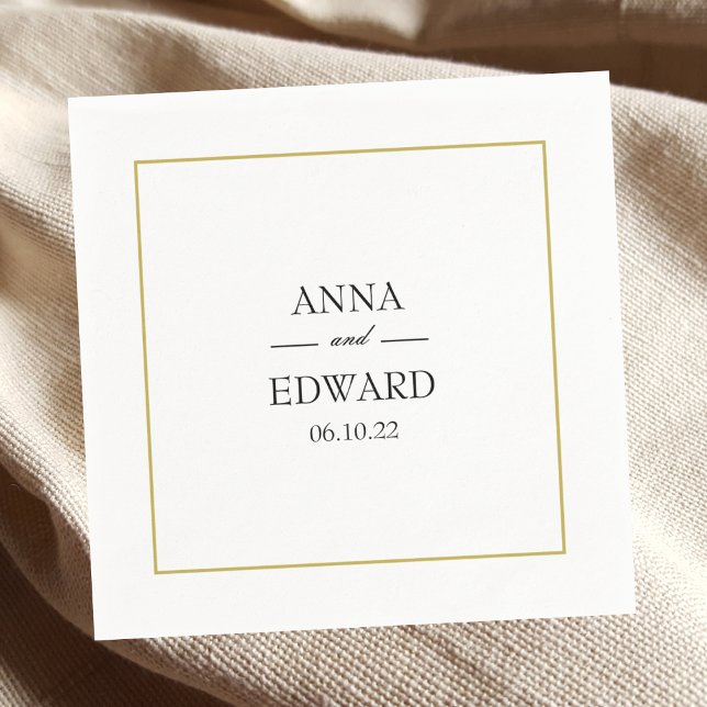 Guardanapo De Papel Noiva do Bloco Dourado Preto e Casamento Secundári (Criador carregado)