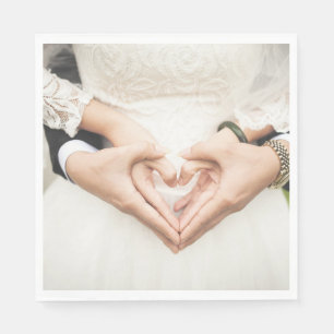 Guardanapo De Papel Noiva e Groom Segurando Mãos