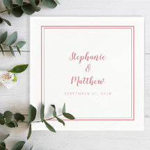 Noiva e Noivo Simples Moderno em Rosa Empoeirado e