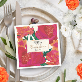 Guardanapo De Papel Noiva em decoração floral de Mesa Chá de panela