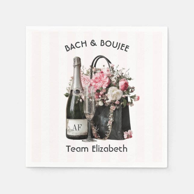 Guardanapo De Papel Noiva Equipe Bach & Boujee Personalizada Despedida (Frente)