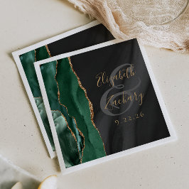 Guardanapo De Papel Noiva Esmeralda Verde Dourado Preto Ágata Casament
