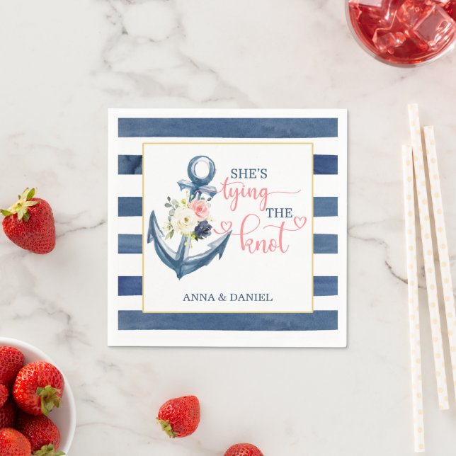 Guardanapo De Papel Noiva Está Amarrando o Nó Festa de Chá de Lençol d (Insitu)