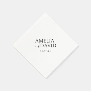 Guardanapo De Papel Noiva Minimalista Moderna e Nomes de Grupo