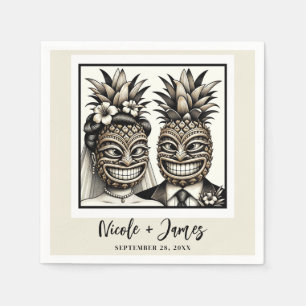 Guardanapo De Papel Noiva & Noivo Aloha Abacaxi Tiki Casamento