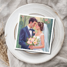 Guardanapo De Papel Noiva & Noivo | Aquarela de Recém-Casados