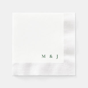 Guardanapo De Papel Noiva & Noivo Simples Verde Escuro Casamento Inici