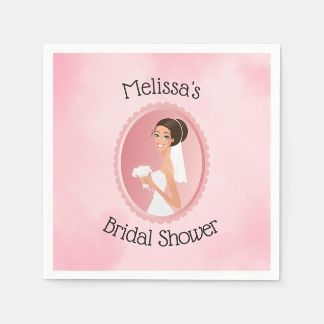 Guardanapo De Papel Noiva num Chá de panela de Flores de Vedação (Frente)