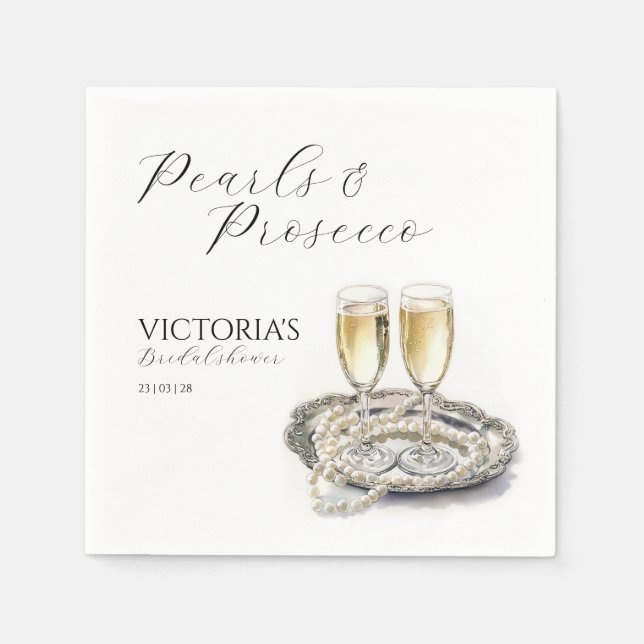 Guardanapo De Papel Noiva Pérola e Prosecco (Frente)